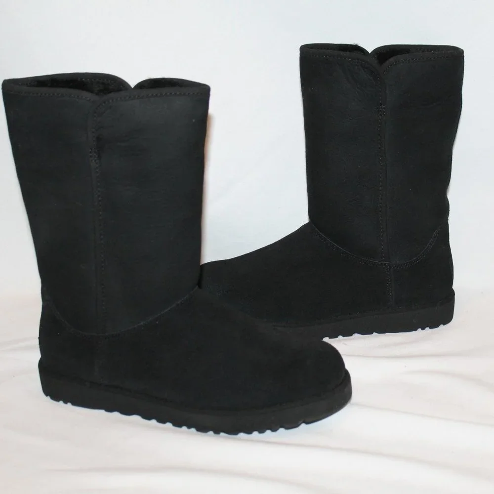 NEW UGG WOMEN'S‎ MICHELE TALL BLACK SUEDE SHEARLING LINED BOOTS
